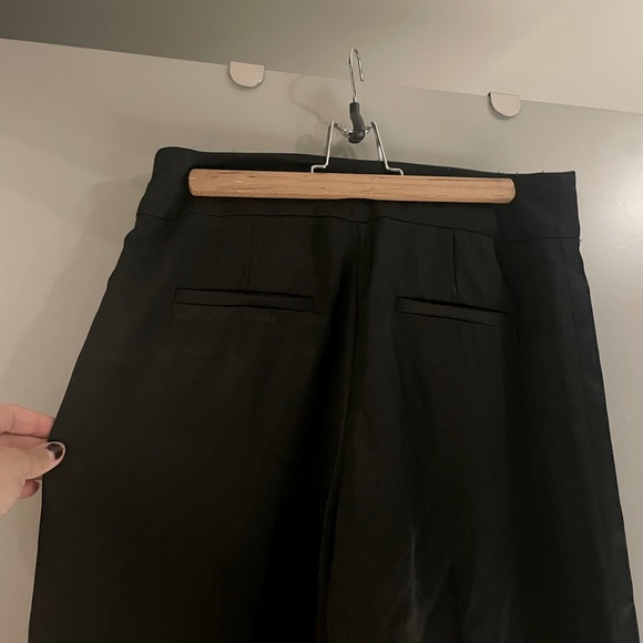 Dynamite | Black Satin Wide Legged Side Zipper Pants | Size 8 - Picture 8 of 8